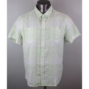 Mens Gramicci Multicolor Plaid Button Front‎ Short Sleeve Shirt Size M Cotton
